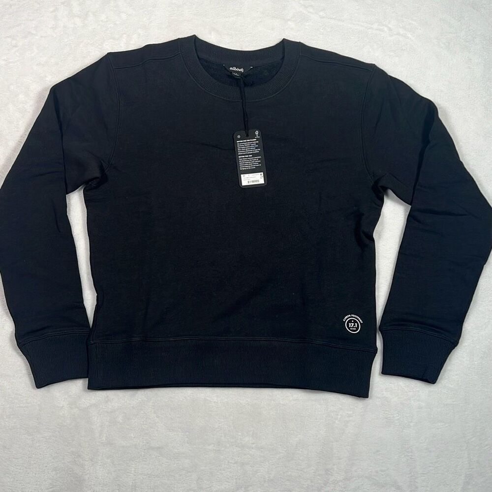 Allbirds R&R classic crewneck pullover natural‎ black Sweatshirt women small NWT